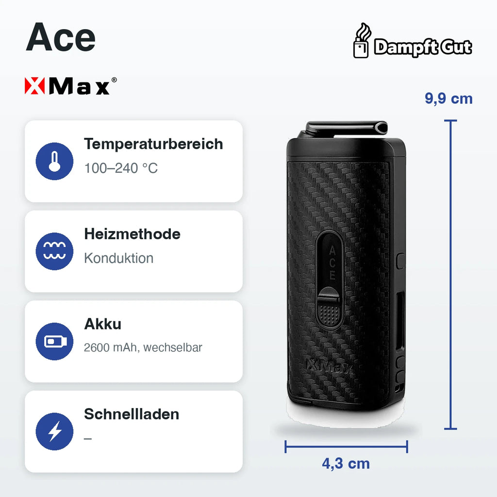 XMAX XMAX Ace Vaporizer – technische Daten auf einen Blick