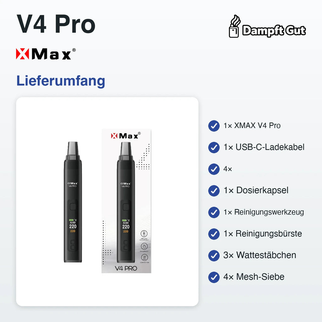 XMAX XMAX V4 Pro Vaporizer – Lieferumfang