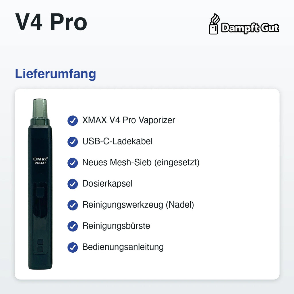 V4 Pro Vaporizer – Lieferumfang