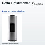 Roffu Einfülltrichter – passende Geräte: XLUX Roffu; Einfüllhilfe; vor dem Heizen abnehmen.