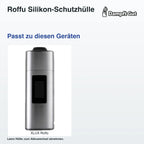 Roffu Silikon-Schutzhülle – passende Geräte: XLUX Roffu; Leere Hülle; zum Akkuwechsel abnehmen.
